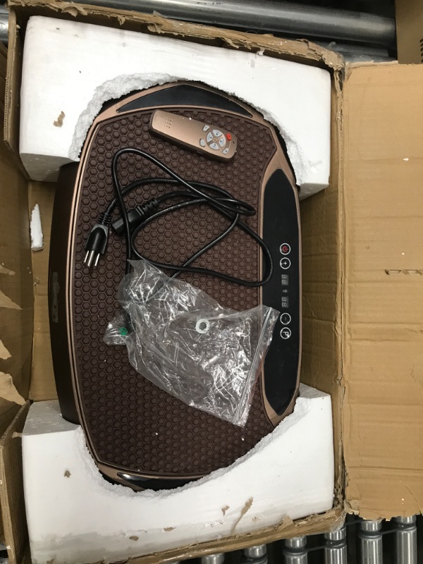 Photo 4 of **NON-REFUNDABLE-SEE COMMENTS**
EILISON Vibration Plate Exercise Machine - Whole Body Workout Vibration Fitness Platform w/Loop Bands - Lymphatic Drainage Machine for Weight Loss, Shaping, Wellness, Recovery (Bolt Brown)