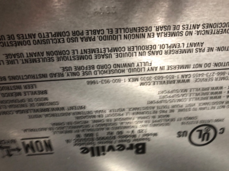 Photo 2 of **SEE NOTES/DAMAGED**
Breville Smart Oven Air Fryer Pro, Brushed Stainless Steel