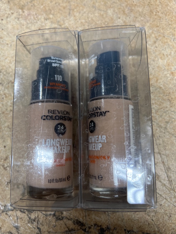 Photo 2 of ***PACK OF 2***  Revlon Liquid Foundation, ColorStay Face Makeup for Combination & Oily Skin, SPF 15, Medium-Full Coverage with Matte Finish, Ivory (110), 1.0 oz IVORY 1 Fl Oz (Pack of 1)