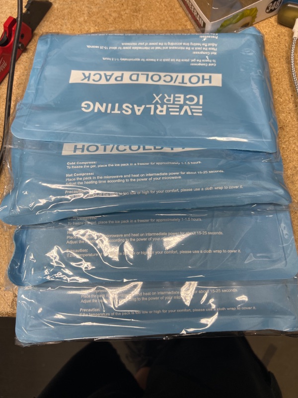 Photo 1 of Reusable Hot and Cold Gel Soft Ice Packs - 4 Pack Large Gel Ice Pack - Hot and Cold Therapy Solution for Injuries, Cold Packs for Pain Relief - Ice Packs for Injuries Reusable - 10 x 5