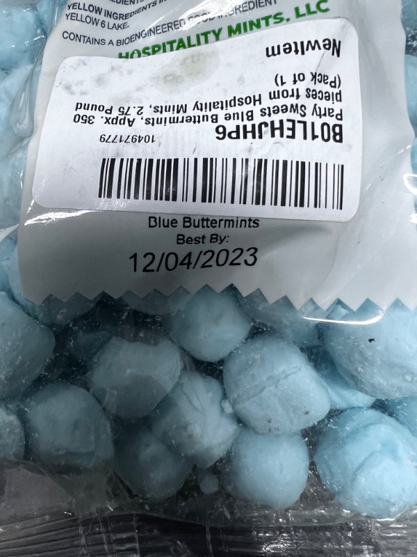Photo 2 of ***BEST BY 12/4/23*** Party Sweets Blue Buttermints, Appx. 350 pieces from Hospitality Mints, 2.75 Pound (Pack of 1)