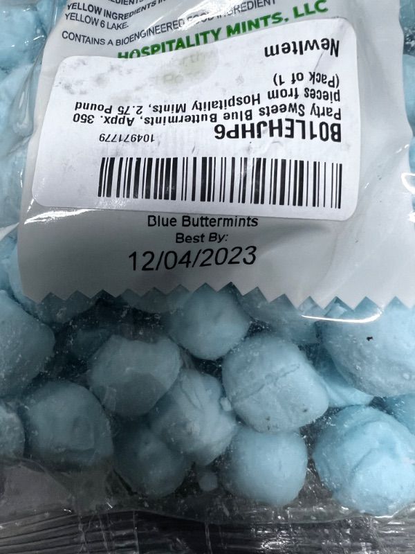 Photo 3 of ***BEST BY 12/4/23*** Party Sweets Blue Buttermints, Appx. 350 pieces from Hospitality Mints, 2.75 Pound (Pack of 1)