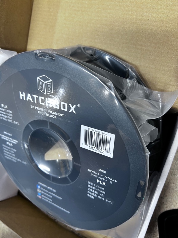 Photo 2 of Hatchbox PLA 3D Printer Filament, Dimensional Accuracy +/- 0.03 mm, 1 kg Spool, 1.75 mm, Black