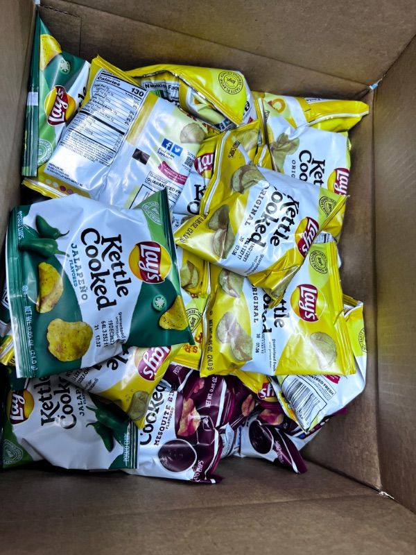 Photo 2 of ***BEST BY 11/21/23*** Lay's Kettle Cooked Potato Chips Variety Pack, 0.85 Ounce (Pack of 40)