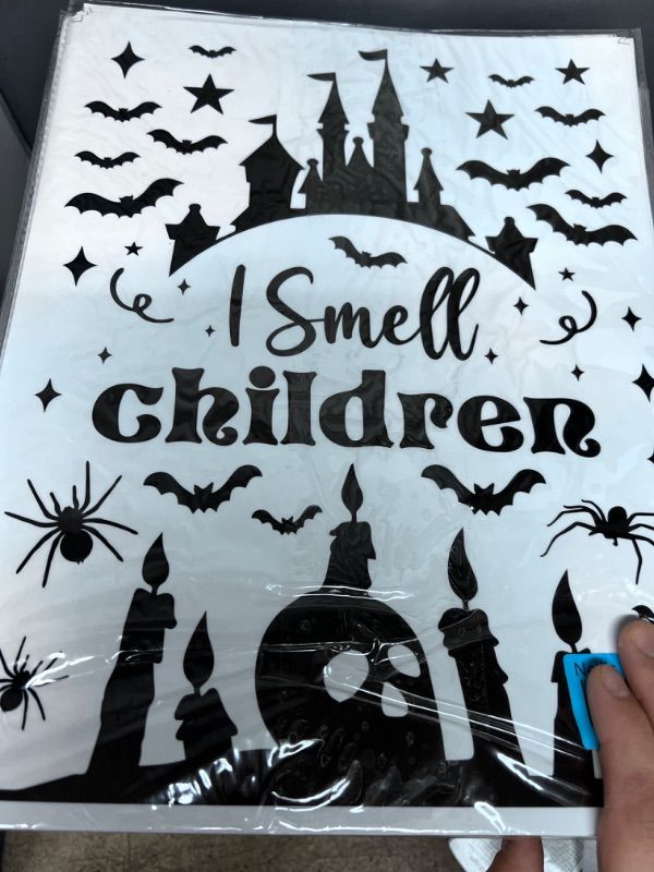 Photo 2 of ***4PACK*** Halloween Window Clings Halloween Decorations - 8 Sheets Hocus Pocus Window Stickers, Double-Sided Reusable Halloween Silhouette Stickers with Black Witch Bat Spider Cat, Halloween Party Decorations