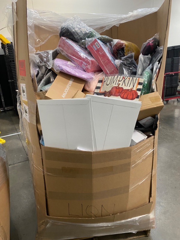 Photo 1 of AS IS Pallet of NEW wholesale miscellaneous items. Categories include: Home & Garden, Toys & Baby, Clothing & Accessories, Home & Kitchen etc. This Pallet is NON-REFUNDABLE
