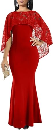 Photo 1 of LAGSHIAN WOMENS SEXY BODYCON 2PC ROUND NECK RUFFLE SLEEVE ELEGANT FORMAL MAXI DRESS RED