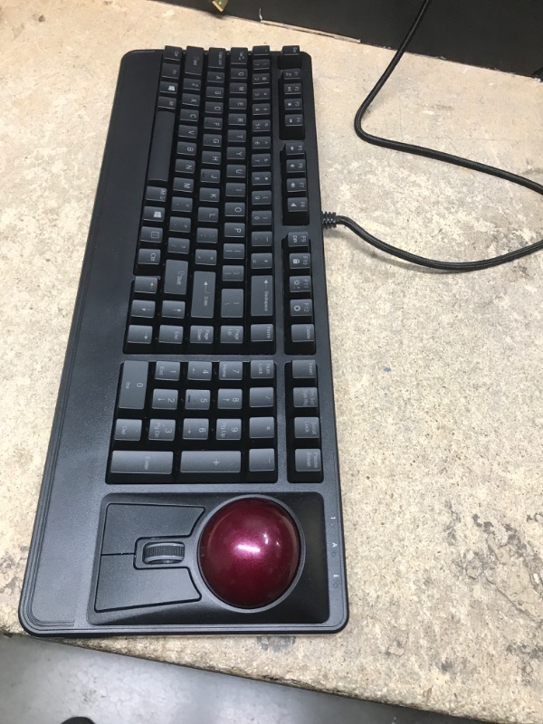 Photo 2 of Perixx Periboard-322 Wired Mechanical Trackball Keyboard with 2 Hubs, 2.17 Inch Large Trackball, RGB Backlit Design, US English Layout (PB-322BUS-11577) Wired Backlit with Hubs