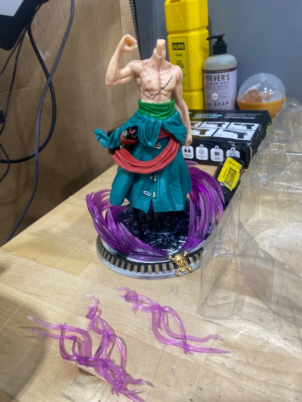 Photo 2 of Zoro Action Figure,Three Swords Zoro Anime Toys Model Figure Statue PVC Character Model Toys Collection Gift Creative Cartoon Toy for Boys and Girls