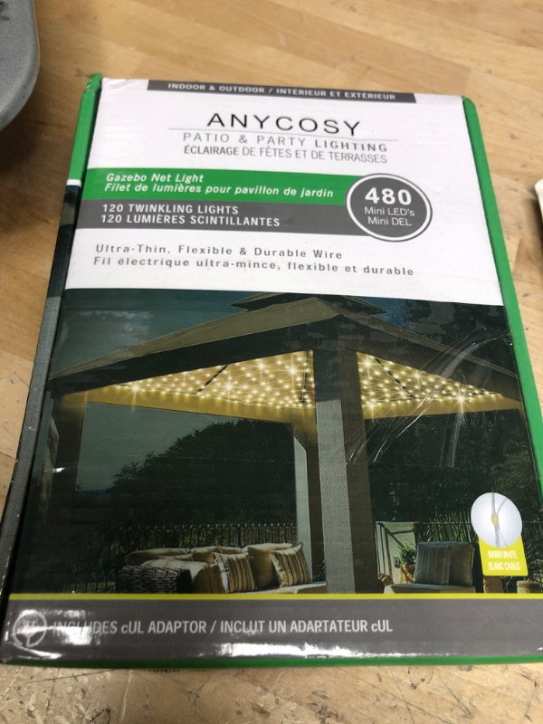 Photo 2 of *new* Anycosy 480 LED Gazebo Net Light, 10ft x10ft Mesh Curtain Lights Outdoor Waterproof, String Lights Decor for Canopy, Party, Garden, Wedding(Warm White) 10ft x 10ft