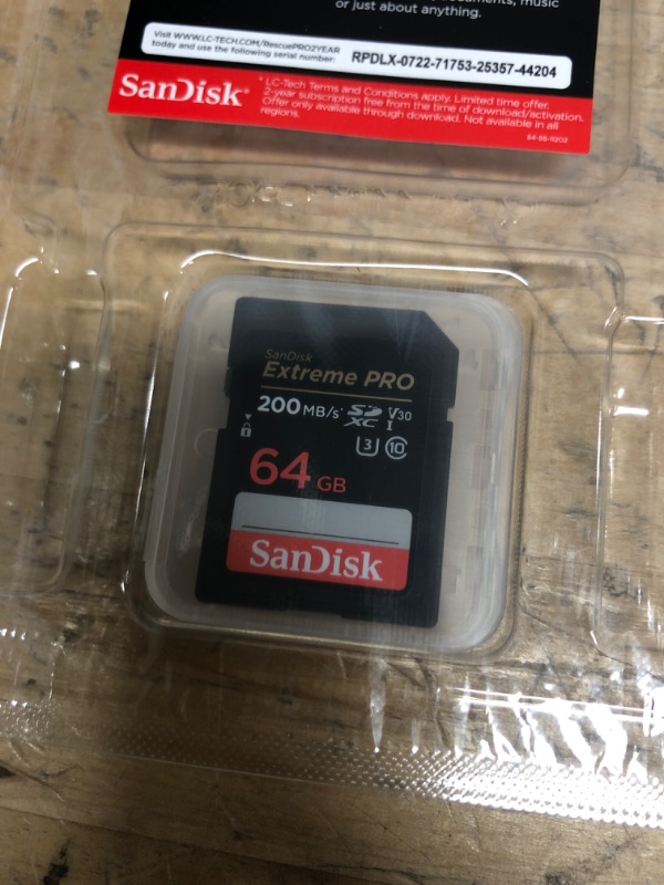 Photo 2 of SanDisk 64GB Extreme PRO SDXC UHS-I Memory Card - C10, U3, V30, 4K UHD, SD Card - SDSDXXU-064G-GN4IN 64GB Memory Card Only