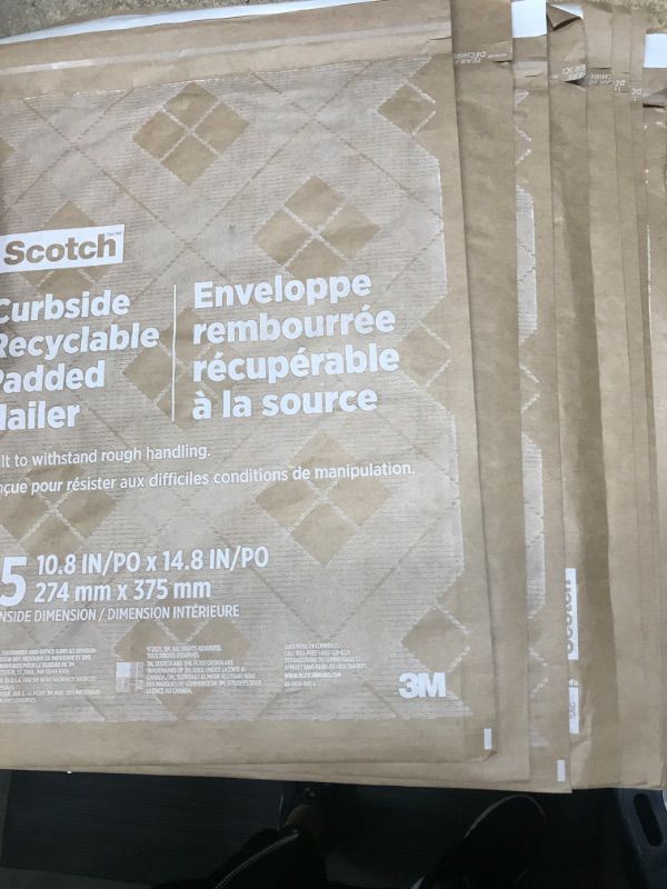 Photo 1 of Scotch Curbside Recyclable Padded Mailers, 100-Pack, 10.5 x 14.75 in, Similar impact protection to traditional bubble mailers (CR-5-1)7 pk 