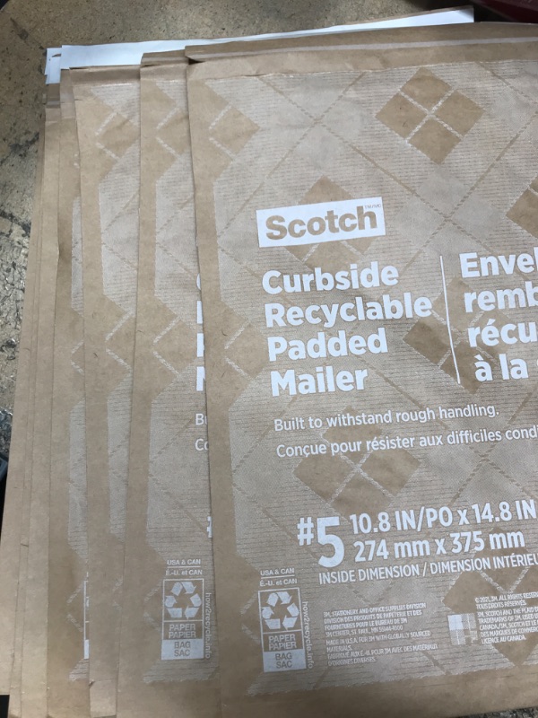 Photo 2 of Scotch Curbside Recyclable Padded Mailers, 100-Pack, 10.5 x 14.75 in, Similar impact protection to traditional bubble mailers (CR-5-1)6 pk 