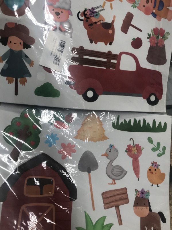 Photo 1 of 12 pc Farm animal Sticker Sheets