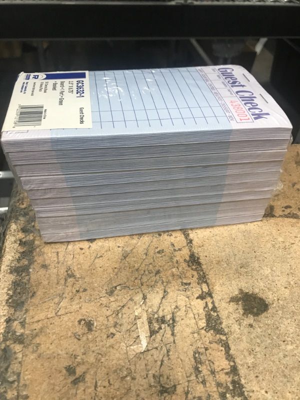 Photo 1 of Amercare Royal Green Guest Check Paper Receipt Book, Carbonless Order Book with 15 Lines, 1 Part Booked, Pack of 10 Server Notepad Books