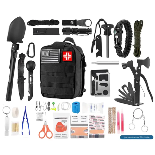 Photo 1 of 100 pcs survival kit emergency kit hiking camping