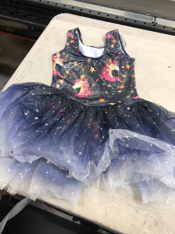 Photo 2 of EQSJIU Ballet Leotard with Tutu Skirt for Girls Dance Gymnastics Toddlers Sparkly Snowflake Party Dress Outfit , SIZE 6-7 Years Crown