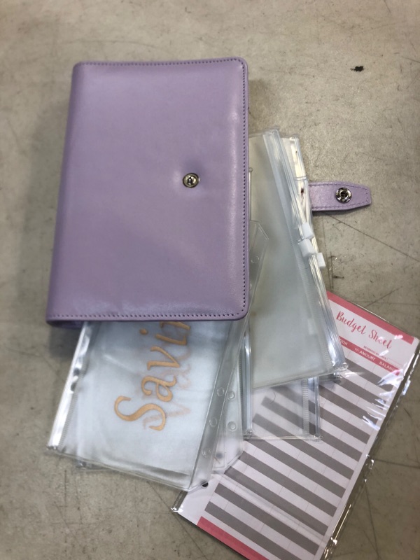 Photo 1 of Zuozee Budget Binder with Zipper Envelopes, Money Organizer for Cash with 10Pcs Cash Envelopes for Budgeting, Money Saving Binder with 12Pcs budgeting Sheets for A6 Binder Button-black LILAC COLOR