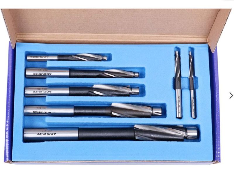 Photo 1 of Accusize Industrial Tools 7 Pc Metric Hss Solid Capscrew Counterbore Set, 3 Flut