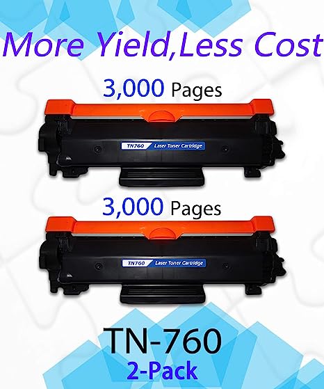 Photo 1 of (2-Pack) Compatible TN-760 Toner Cartridge TN760 Used for Brother HL-L2350DW HL-L2395DW MFC-L2710DW MFC-L2750DWXL Printer, by EasyPrint