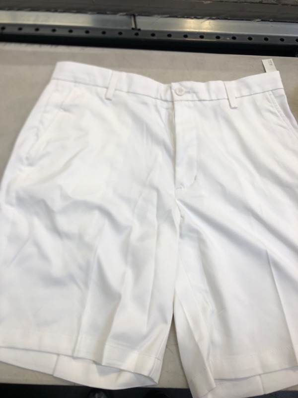 Photo 1 of Amazon Essentials Men's Classic-Fit Stretch Golf Short Polyester Blend White 34