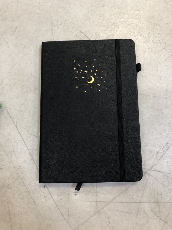 Photo 2 of CAGIE Lined Journal Notebook for Work, 196 Pages, Medium 5.7" x 8.3", Hardcover Notebook Journal with Pen Loop, (Black Ruled) 1 Black A5