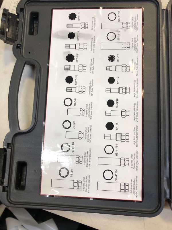 Photo 1 of MIXPOWER 16-Piece Locking Lug Nut Master Key Set of Spline Star and Hex Style Keys, Wheel Lock Removal Kit, Thin-Walled and Long Lug Keys to Prevent Damage to Wheels Double-Hex Heads