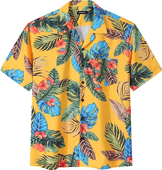 Photo 1 of MCEDAR Mens Hawaiian Shirts Loose-Fit Short Sleeve Button Down Tropical Aloha Beach Shirt-Big and Tall XL  DESIGN MAY VARY SEE 2NDPHOTO