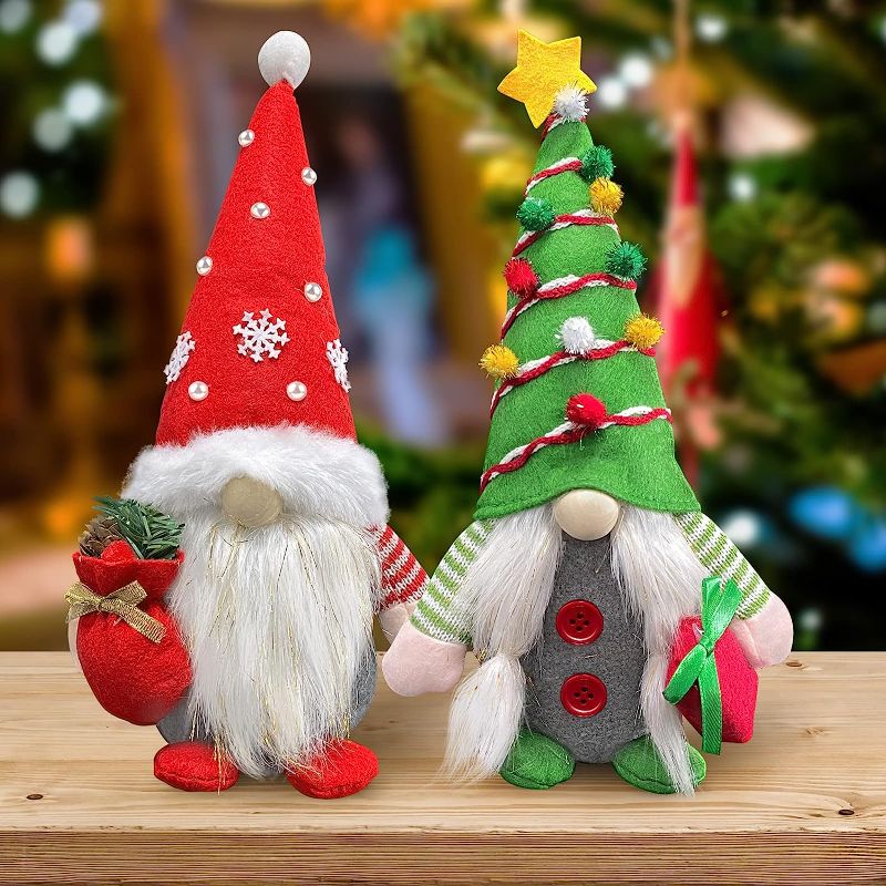 Photo 1 of 12 in Christmas Gnome Decorations,Xmas Gnomes Plush Ornaments,Christmas Decorations Indoor Home Decor,Merry Christmas Decorations Gift ?2 Pack?