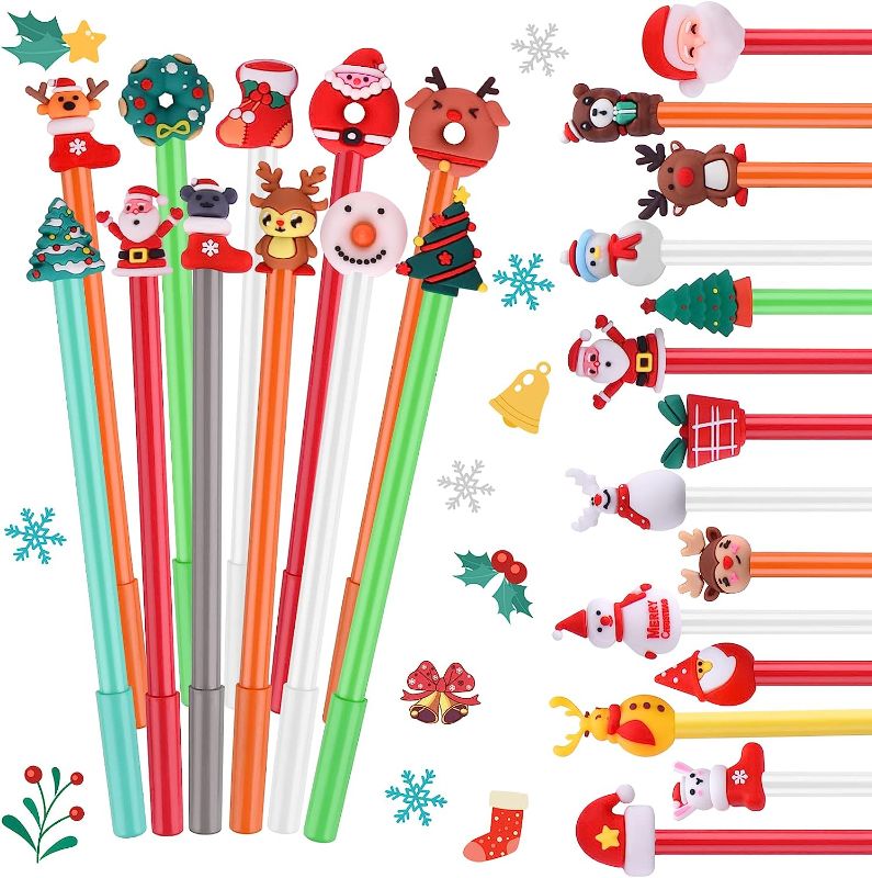 Photo 1 of 120PCS Christmas Cartoon Gel Ink Pens Christmas Pen Christmas Cartoon Gel Ink Roller Ball Pens School Office Party Supplies Christmas Pens Bulk Christmas Cute Pens Xmas Gel Ink Pen