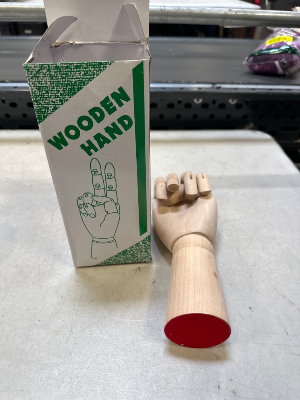 Photo 3 of 12 Inches Wood Art Mannequin Hand, Left and Right Wooden Manikin Hand, Wooden Artist Hand Model with Flexible Moveable Fingers for Drawing, Sketching, Painting