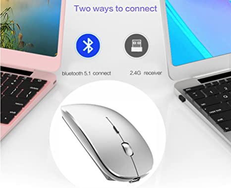 Photo 1 of Rechargeable Bluetooth Wireless Mouse for Laptop iPad Pro iPad Air MacBook Pro MacBook Air MacBook Chromebook Win8/10