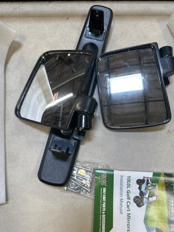 Photo 3 of 10L0L Newest Golf Cart Mirrors Contains Folding Side Mirrors and Rear View Mirror Universal for Club Car DS Precedent/EZGO TXT RXV/Yamaha