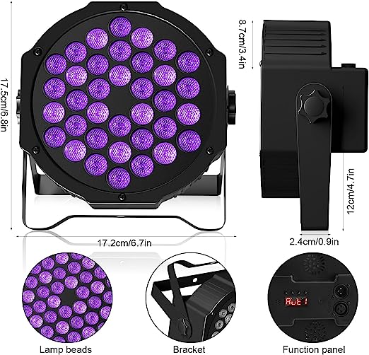 Photo 2 of Black Lights, U`King 72W 36LED UV Blacklight with Glow in The Dark Party Supplies by DMX and Remote Control for Stage Lighting