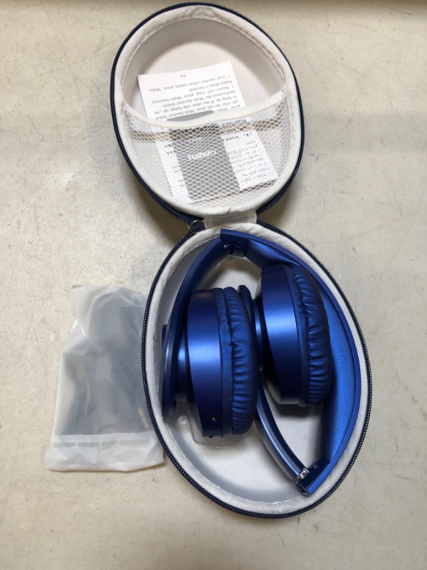 Photo 2 of Bluetooth Headphones Wireless,TUINYO Over Ear Stereo Wireless Headset 40H Playtime with deep bass, Soft Memory-Protein Earmuffs, Built-in Mic Wired Mode PC/Cell Phones/TV-Dark Blue