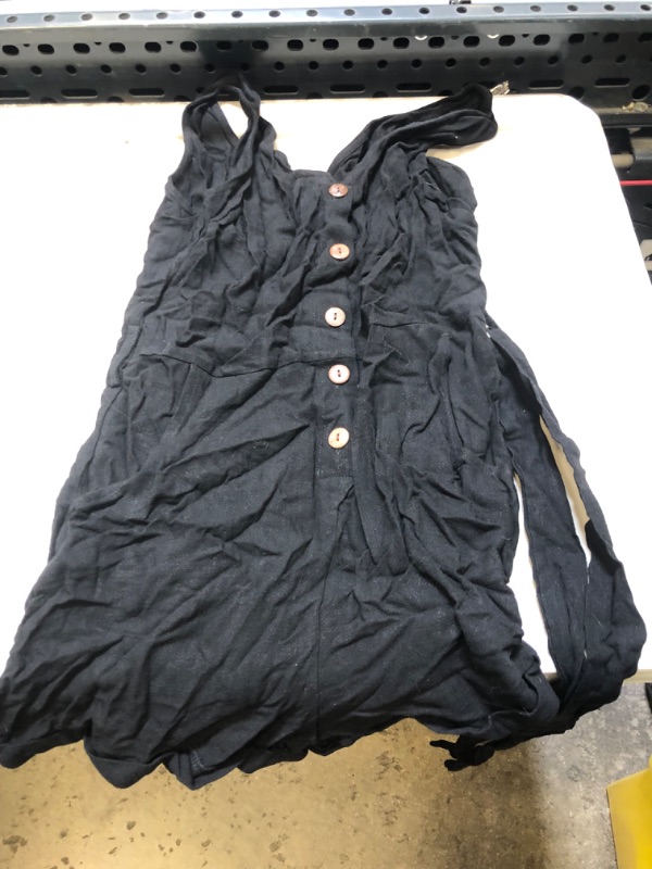 Photo 2 of Acelitt Women V Neck Bat Sleeve Belted Wrap Short Jumpsuit,S-XL Small Ab-black