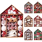 Photo 1 of 70pcs Christmas Balls Ornaments Set, Shatterproof Christmas Tree Ornament Decorations Set with Reusable Hand-held Gift Package for Christmas Tree, Hanging Ball for Holiday Wedding Party Decoration