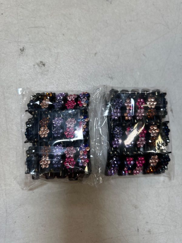 Photo 2 of 2Pack  Braided Hair Clips For Women, 10 PCS Sparkling Crystal Stone Braided Hair Clips, Satin Fabric Hair Bands, Rhinestone Hair Clips, Braided Hair Clip With Rhinestones For Women/Girls  