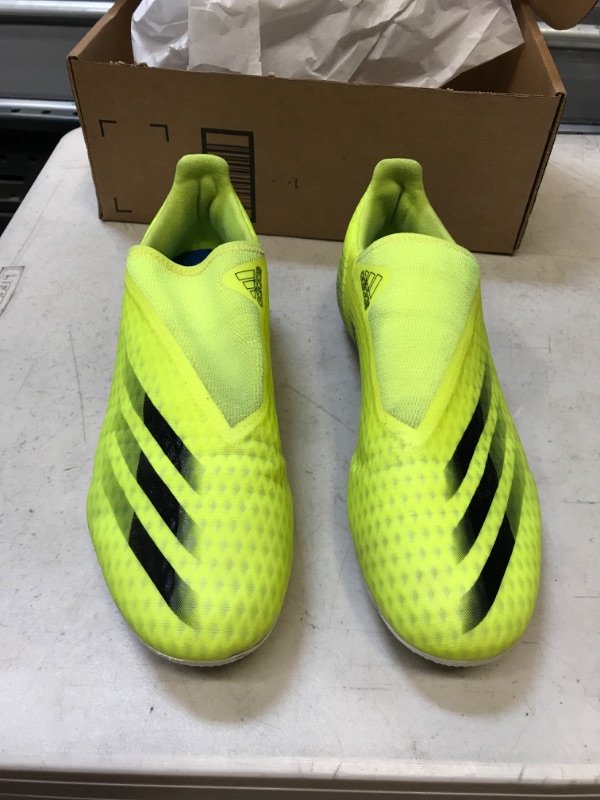 Photo 1 of adidas Men's X GHOSTED.3 Soccer Shoe Firm Ground (Laceless) Solar Yellow/Black/Team Royal Blue (Laceless Firm Ground) 11