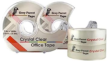 Photo 1 of  Office Clear Office Refill Tape Rolls + Dispenser(5Pack),(3/4” X 1000in/pack). for Craft Jobs, Gift Wrapping, Office Work Clear(Transparent) Glossy Finish, Refillable (5000 inch/Total)