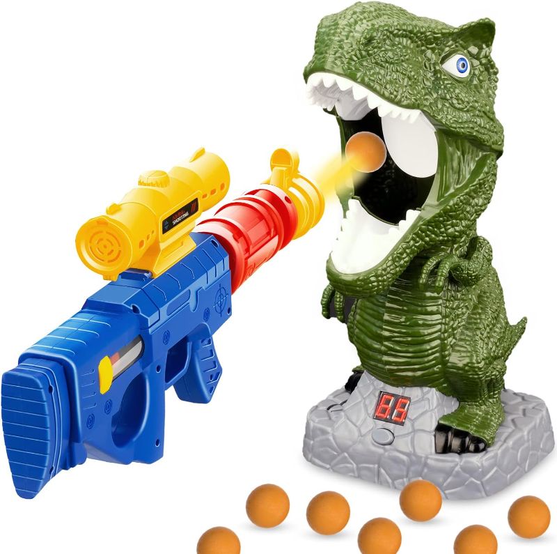 Photo 1 of Dinosaur Shooting Toys for Kids with Air Pump Gun,Target Shooting Games with LCD Count Record, Ideal Gift Toys for Boys Girls