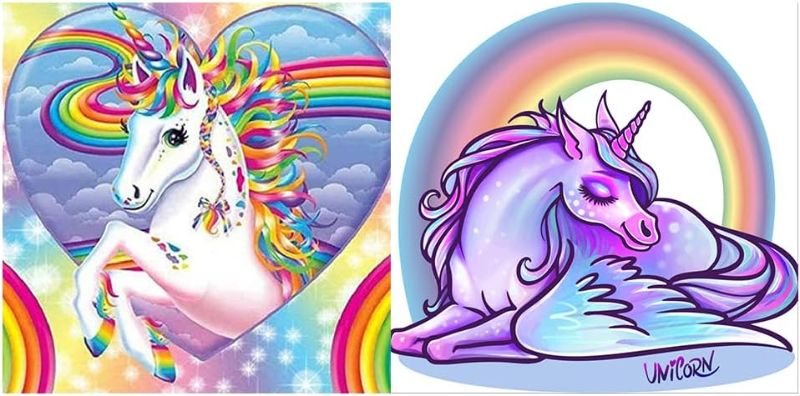 Photo 1 of 2 Pack Diamond Painting for Kids and Adults (Unicorn) DIY Diamond Painting Kits, 5D Stitch Diamond Painting Full Drill,Diamond Art Perfect for Relaxation and Home Wall Decor 30x30cm