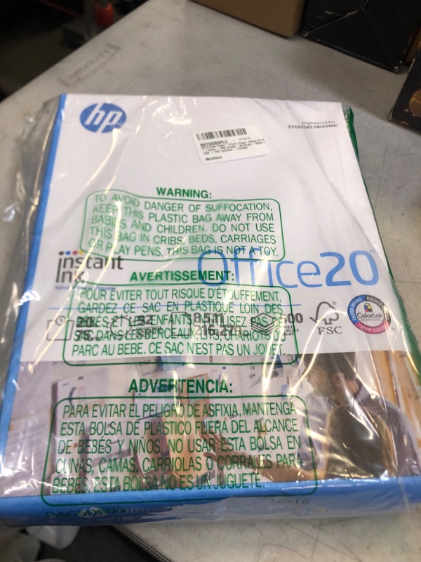 Photo 2 of HP Printer Paper | 8.5x11 Paper |Office 20 lb | 1 Ream - 500 Sheets | 92 Bright | Made in USA - FSC Certified | 112150R 1 Ream | 500 Sheets Letter (8.5 x 11)