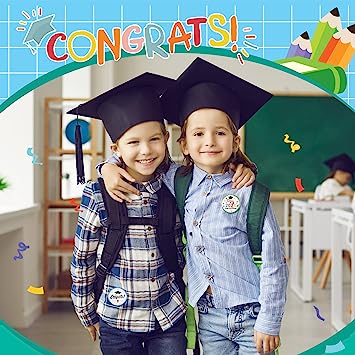 Photo 2 of 200 Pieces Graduation Button Pins Kindergarten Graduation Buttons Pre-School Graduation Pins Congrats Badges Graduate Button Preschool Graduation Decor for Kindergarten Graduation Favors (Classic)