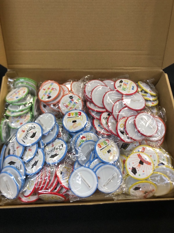 Photo 3 of 200 Pieces Graduation Button Pins Kindergarten Graduation Buttons Pre-School Graduation Pins Congrats Badges Graduate Button Preschool Graduation Decor for Kindergarten Graduation Favors (Classic)