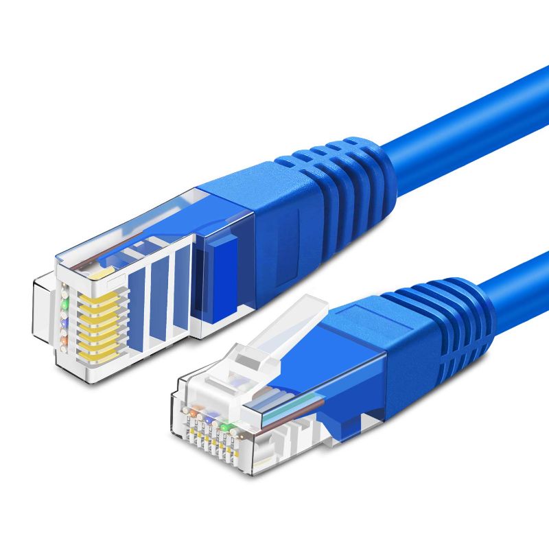 Photo 1 of TNP Cat6 Ethernet Patch Cable  Professional Gold Plated Snagless RJ45 Connector Computer Networking LAN Wire Cord Plug Premium Shielded Twisted Pair (Blue)