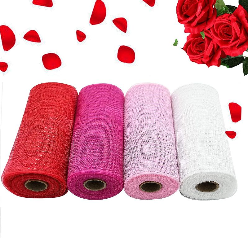Photo 1 of  Valentine's Day Gift Ribbon,Satin Ribbons 6 Inch Wide Polyester Fabric Ribbons, White,Pink,Red,Rose red for DIY Crafts, Wedding Decor, Gift Wrapping Decoration and More(4 Rolls)
Brand: NBHH