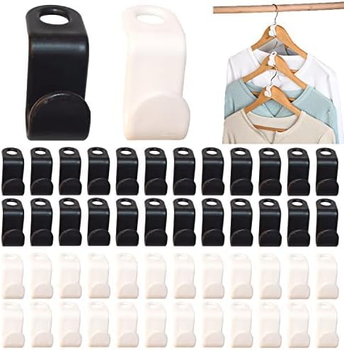 Photo 1 of 100 Pack Clothes Hanger Connector Hooks, Space Saving Cascading Hanger, Extender Hooks Closet Organizer and Storage(White & Black