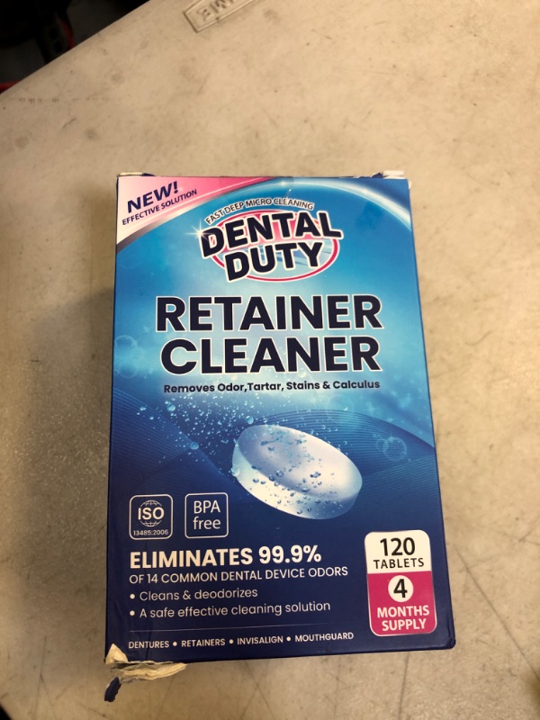 Photo 2 of 120 Retainer and Denture Cleaning Tablets (4 Months Supply) - Cleaner Removes Plaque, Stains from Dentures, Retainers, Night Guards, Mouth Guard, Aligners and Removable Dental Appliances