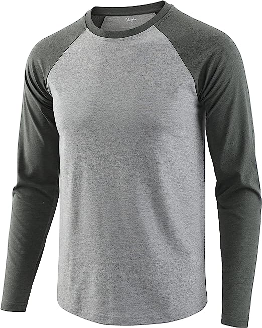 Photo 1 of Estepoba Men's Slim Fit Long Raglan Sleeve Active Workout Running Hiking Baseball Tee Shirts,SIZE SMALL